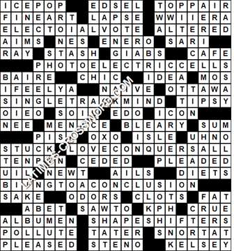 LA Times Crossword answers Sunday 24 January 2021
