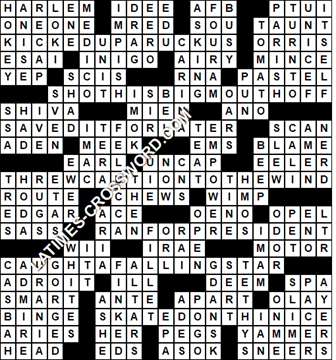 LA Times Crossword answers Sunday 31 January 2021