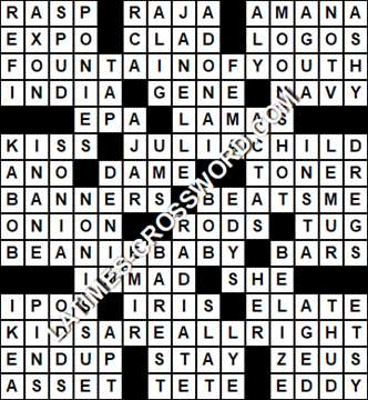 LA Times Crossword answers Monday 1 February 2021