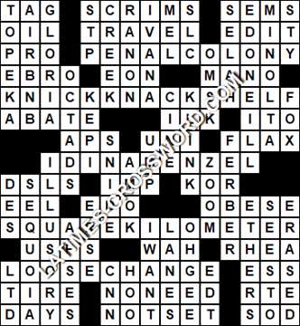LA Times Crossword answers Wednesday 3 February 2021
