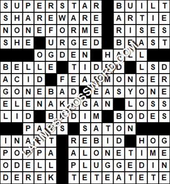 LA Times Crossword answers Saturday 6 February 2021