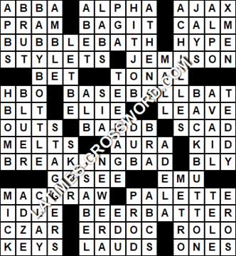 LA Times Crossword answers Monday 8 February 2021