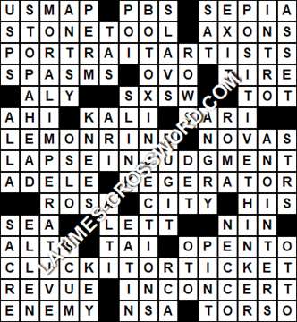 LA Times Crossword answers Saturday 13 February 2021