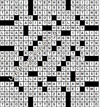 LA Times Crossword answers Sunday 14 February 2021