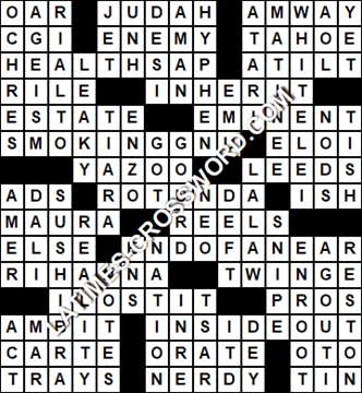 LA Times Crossword answers Friday 26 February 2021