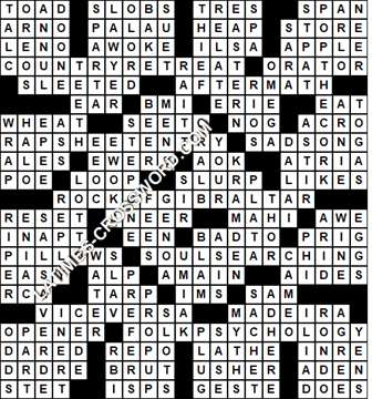 LA Times Crossword answers Sunday 28 February 2021