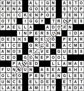LA Times Crossword answers Wednesday 3 March 2021