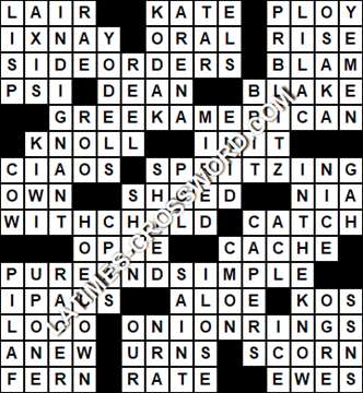 LA Times Crossword answers Monday 22 March 2021
