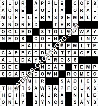 LA Times Crossword answers Tuesday 23 March 2021