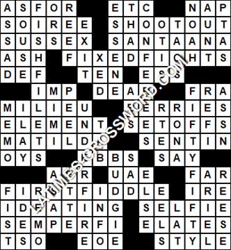 LA Times Crossword answers Wednesday 24 March 2021