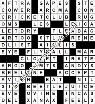 LA Times Crossword answers Friday 26 March 2021