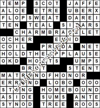 LA Times Crossword answers Tuesday 30 March 2021