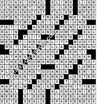 LA Times Crossword answers Sunday 4 April 2021