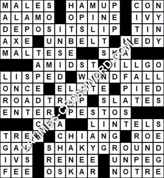 LA Times Crossword answers Monday 5 April 2021