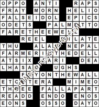 LA Times Crossword answers Wednesday 7 April 2021