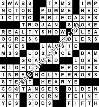 LA Times Crossword answers Friday 9 April 2021