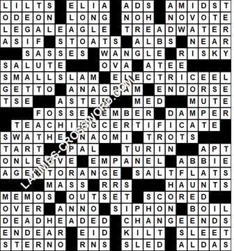 LA Times Crossword answers Sunday 11 April 2021