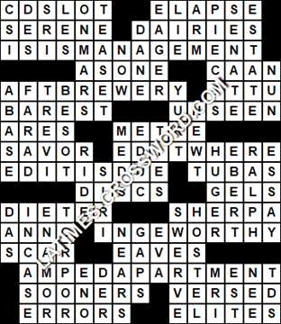 LA Times Crossword answers Friday 23 April 2021