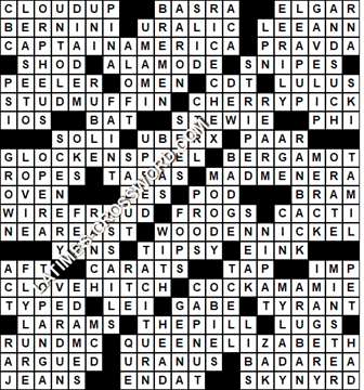 LA Times Crossword answers Sunday 25 April 2021
