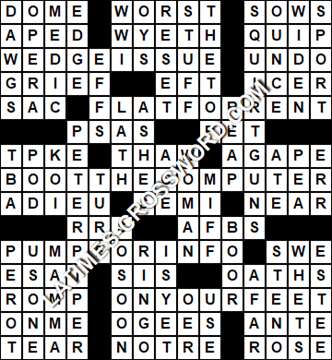LA Times Crossword answers Monday 26 April 2021