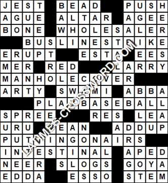 LA Times Crossword answers Wednesday 28 April 2021