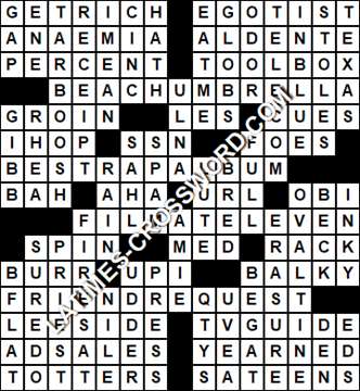 LA Times Crossword answers Tuesday 4 May 2021