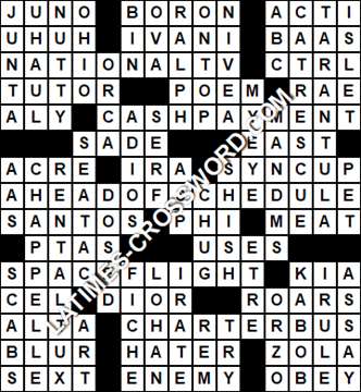 LA Times Crossword answers Wednesday 5 May 2021