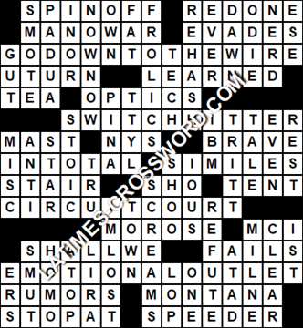 LA Times Crossword answers Friday 7 May 2021