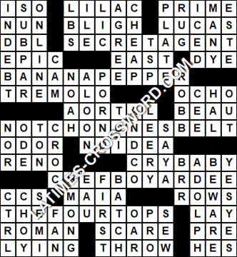LA Times Crossword answers Monday 10 May 2021