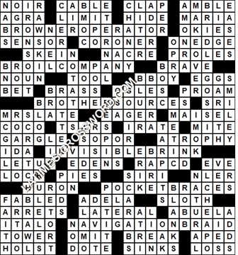 LA Times Crossword answers Sunday 16 May 2021
