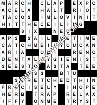 LA Times Crossword answers Tuesday 18 May 2021