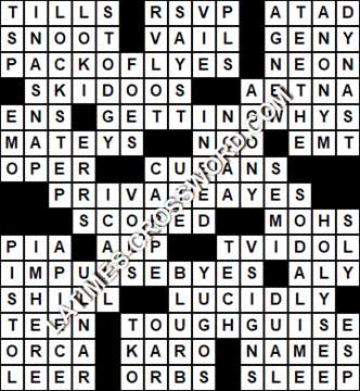 LA Times Crossword answers Friday 21 May 2021