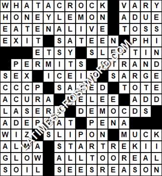 LA Times Crossword answers Saturday 22 May 2021