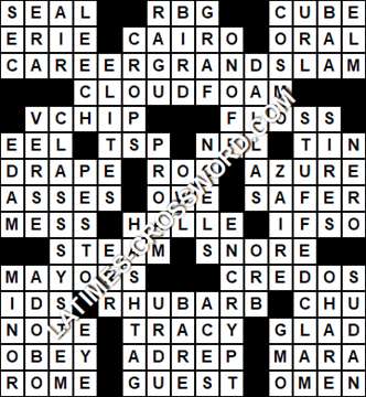 LA Times Crossword answers Tuesday 25 May 2021