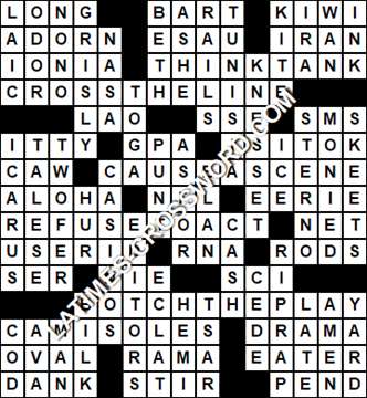 LA Times Crossword answers Wednesday 26 May 2021