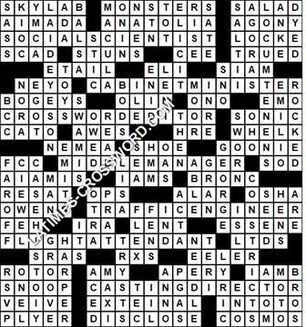LA Times Crossword answers Sunday 30 May 2021