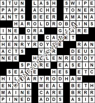 LA Times Crossword answers Monday 31 May 2021