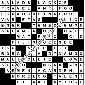 LA Times Crossword answers Wednesday 2 June 2021