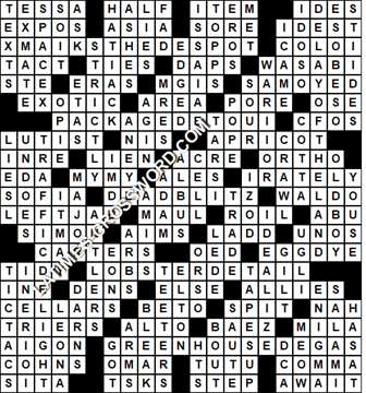 LA Times Crossword answers Sunday 6 June 2021