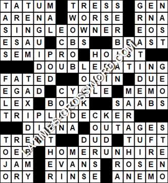 LA Times Crossword answers Monday 7 June 2021