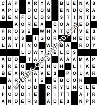 LA Times Crossword answers Wednesday 9 June 2021
