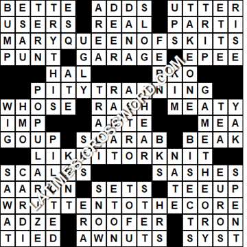 LA Times Crossword answers Friday 11 June 2021