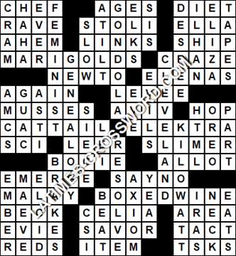 LA Times Crossword answers Wednesday 16 June 2021