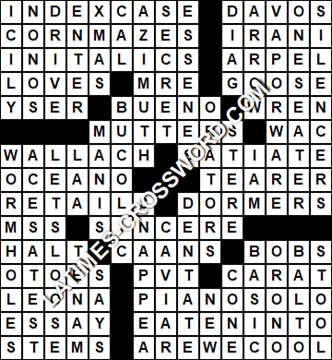 LA Times Crossword answers Saturday 19 June 2021