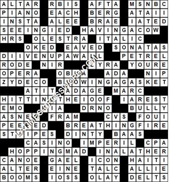 LA Times Crossword answers Sunday 27 June 2021