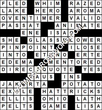 LA Times Crossword answers Monday 28 June 2021