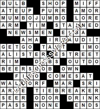 LA Times Crossword answers Monday 5 July 2021