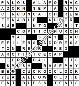 LA Times Crossword answers Thursday 8 July 2021