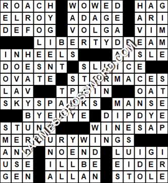 LA Times Crossword answers Friday 9 July 2021