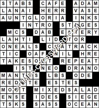 LA Times Crossword answers Wednesday 14 July 2021
